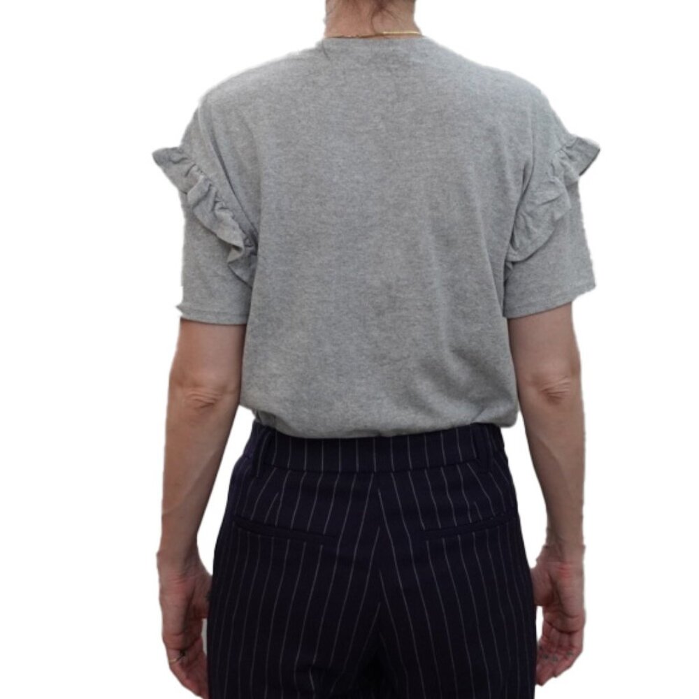 Gray Embroidered Basic Tee - Picture 3 of 6